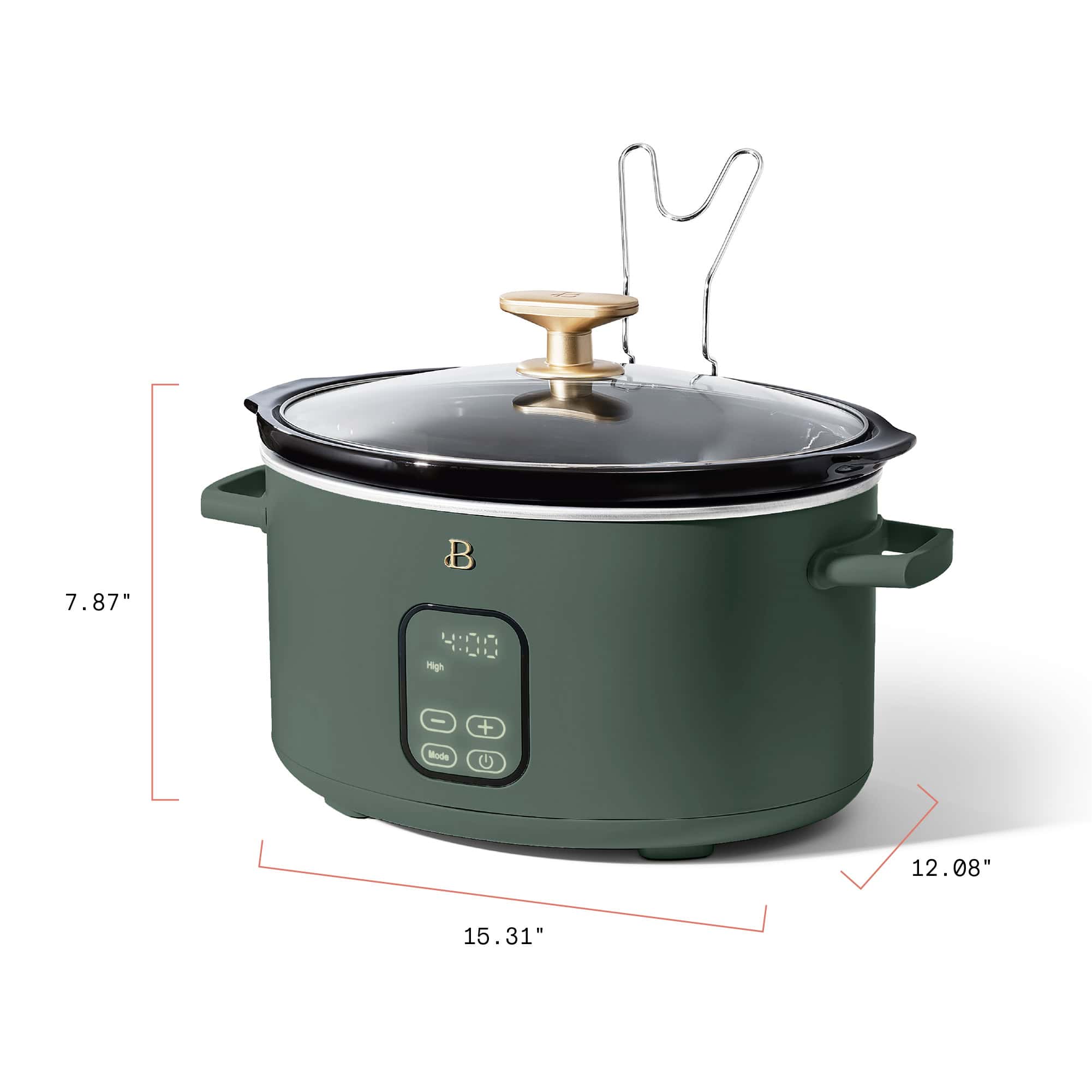 Beautiful 6 Qt Programmable Slow Cooker, Thyme Green by Drew Barrymore
