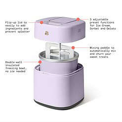 Beautiful 1.5 Qt Ice Cream Maker with Touch Activated Display, Lavender by Drew Barrymore