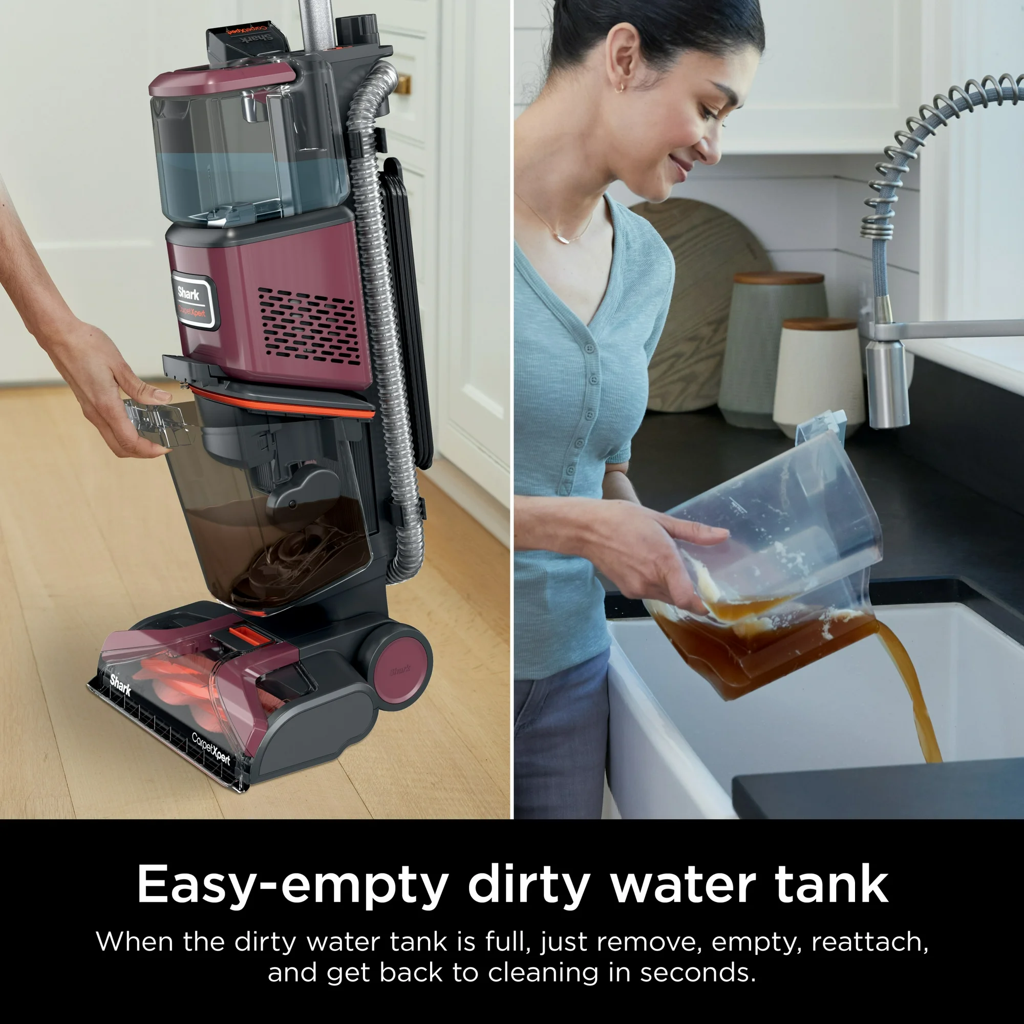 Shark CarpetXpert 10" Pet Upright Deep Carpet Cleaner with Handheld Spot & Stain Eliminator, 12oz Cleanser