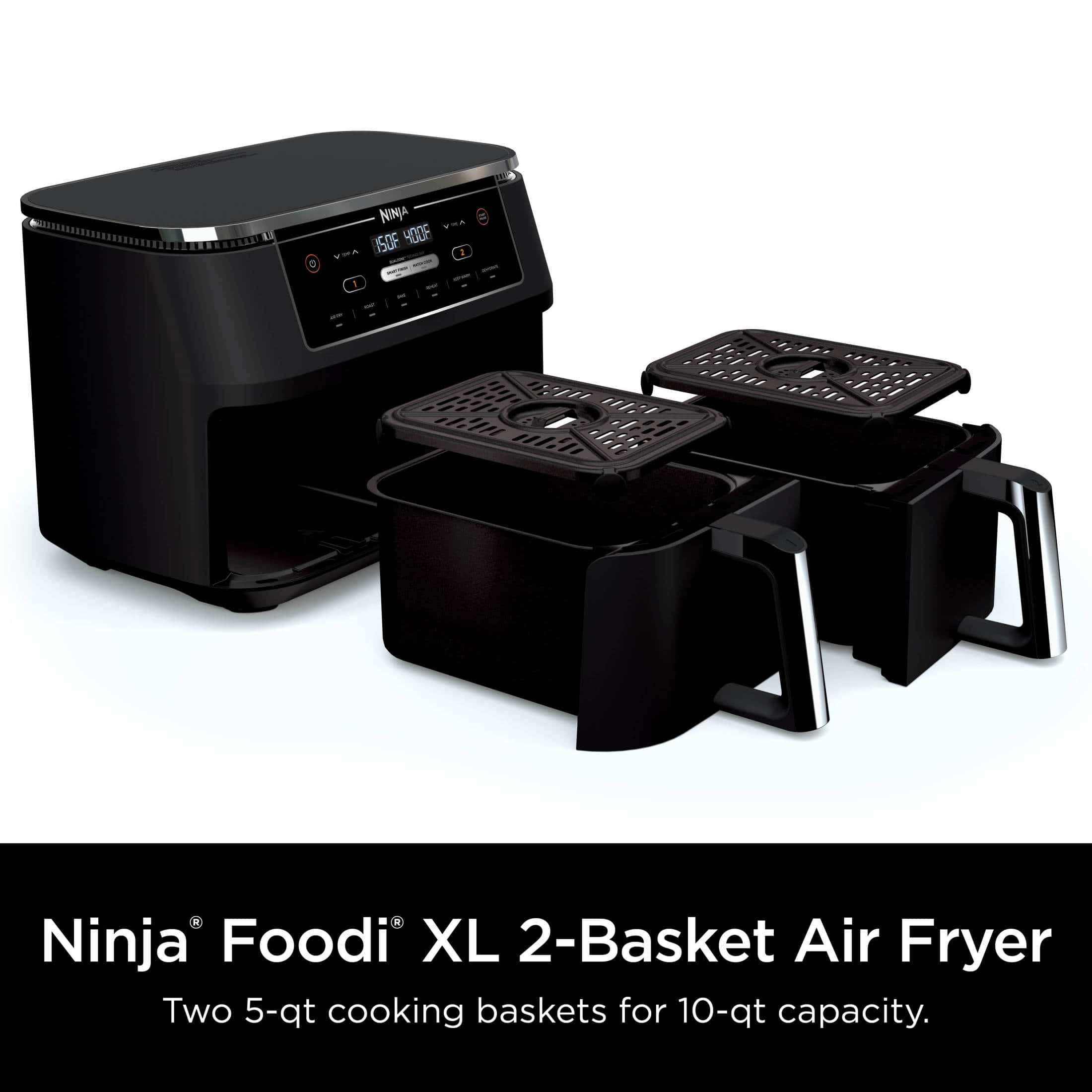 Ninja Foodi 6-in-1 - 10-Qt. 2-Basket Air Fryer with DualZone Technology- Air Fry, Roast & More