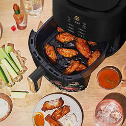 Beautiful 3 Qt Air Fryer with TurboCrisp Technology, Wildflower by Drew Barrymore, Black