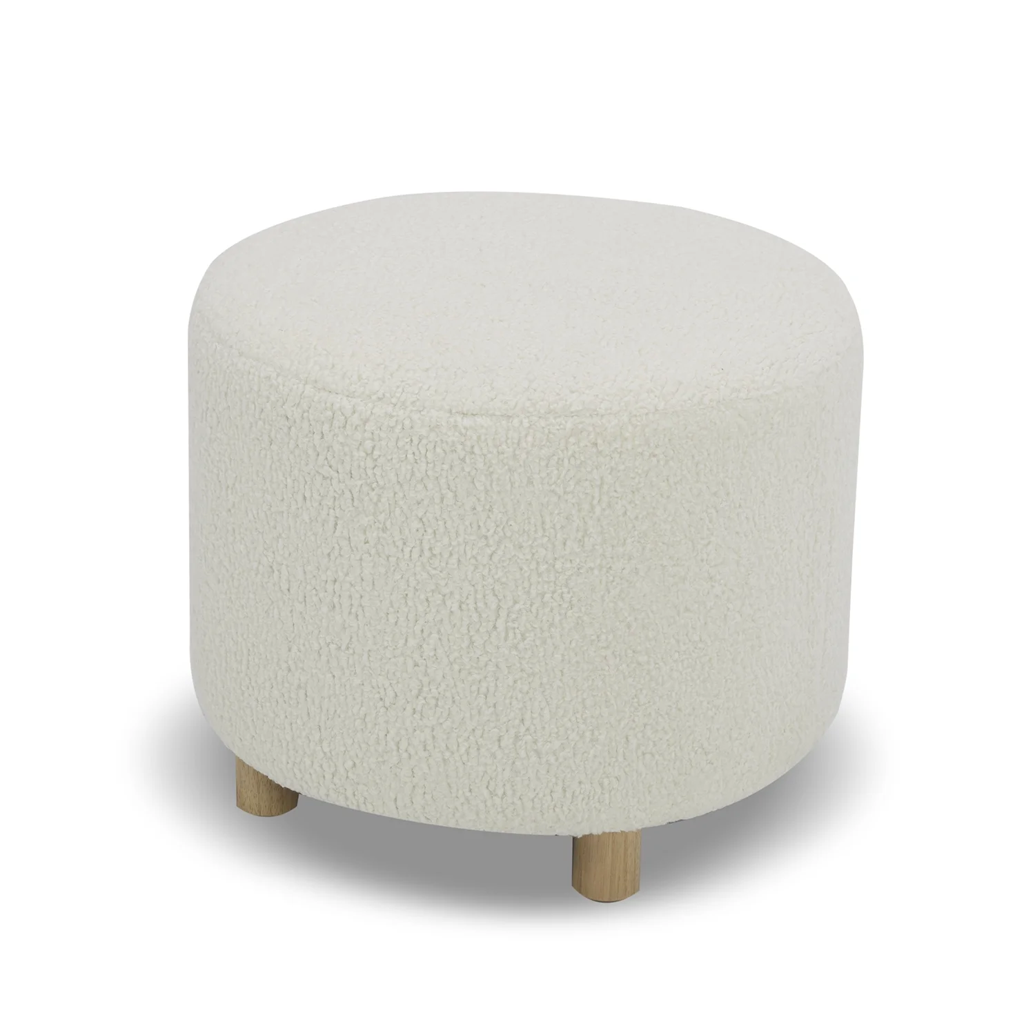 Better Homes & Gardens Mira Round Ottoman, Cream