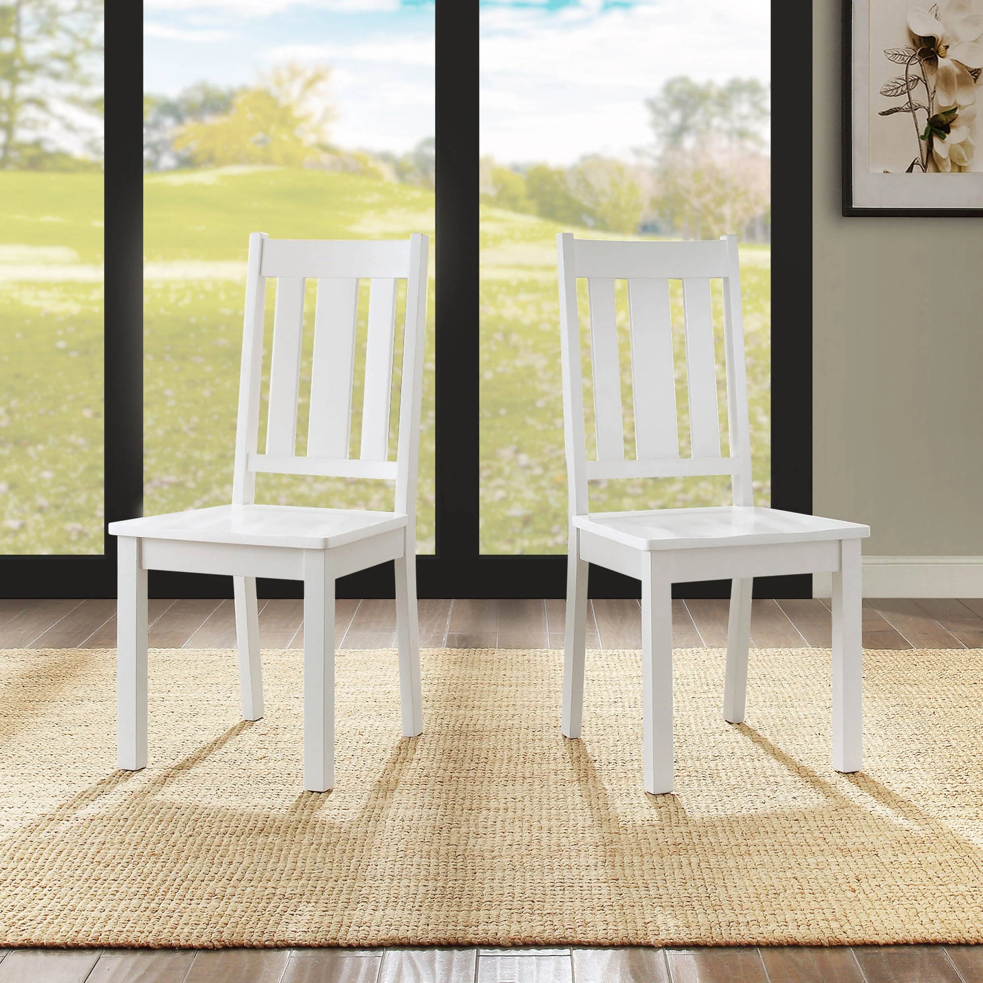 Better Homes & Gardens Bankston Wood Dining Chair, Set of 2, White, Indoor