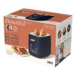 Beautiful 2 Slice Toaster with Touch-Activated Display, Starry Night by Drew Barrymore, Blue