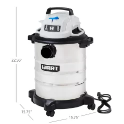 HART 6 Gallon 5 Peak HP Stainless Steel Wet/Dry Vacuum, VOC608S 3702