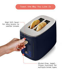 Beautiful 2 Slice Toaster with Touch-Activated Display, Starry Night by Drew Barrymore, Blue