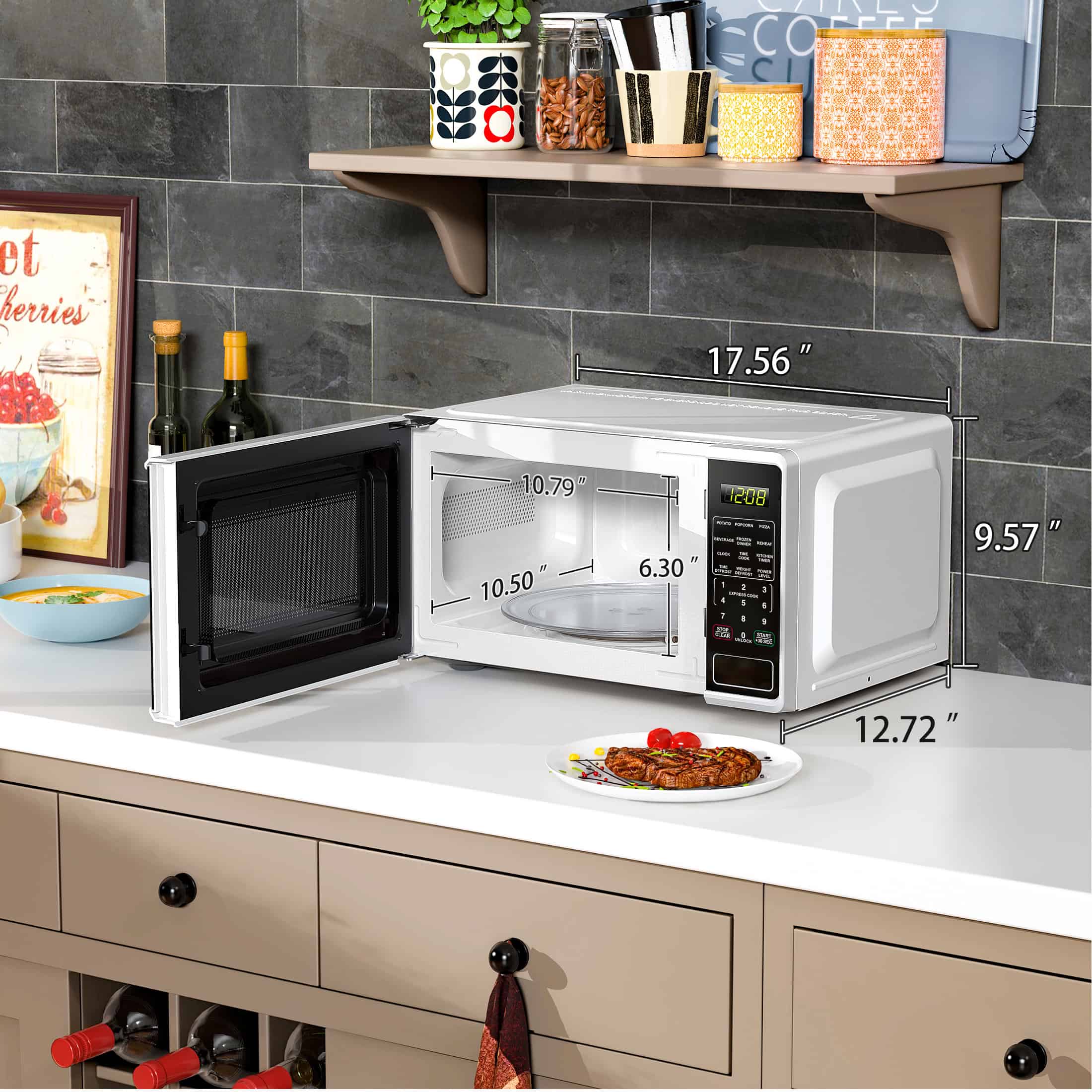 Mainstays 0.7 Cu ft Countertop Microwave Oven, 700 Watts, Black