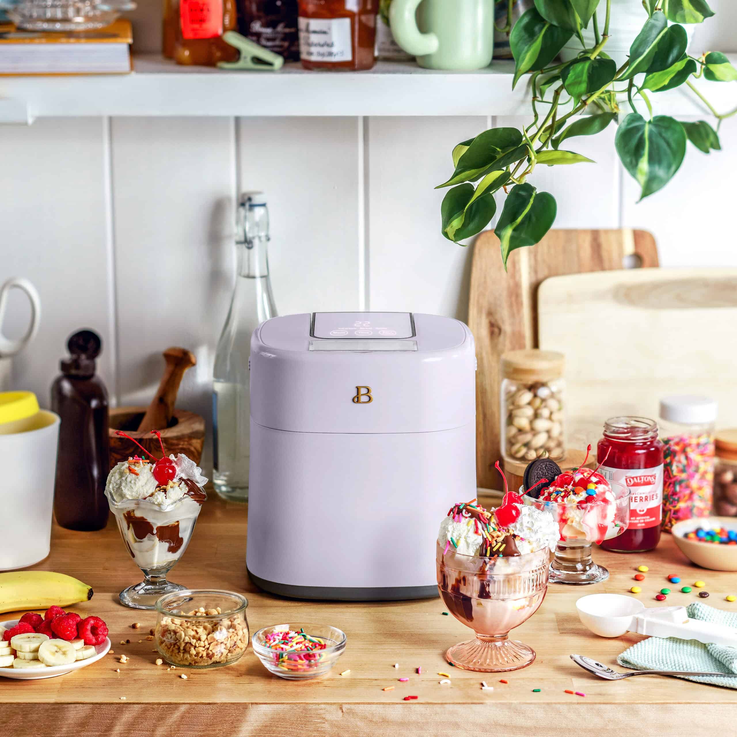 Beautiful 1.5 Qt Ice Cream Maker with Touch Activated Display, Lavender by Drew Barrymore
