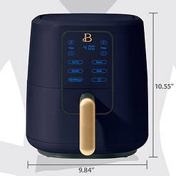 Beautiful 3 Qt Air Fryer with TurboCrisp Technology, Starry Night by Drew Barrymore, Blue