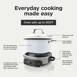 Ninja Foodi 6.5 qt Everyday PossibleCooker, Stainless Steel/White, Multi Cooker, Slow Cooker, MC1100