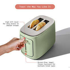 Beautiful 2 Slice Toaster with Touch-Activated Display, Sage Green by Drew Barrymore