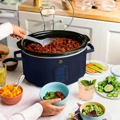 Beautiful 6 Qt Programmable Slow Cooker, Starry Night by Drew Barrymore, Blue