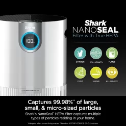 Shark Air Purifier MAX with Nano Seal HEPA, Cleansense IQ, Odor Lock,1000 Sq. ft., White HP200