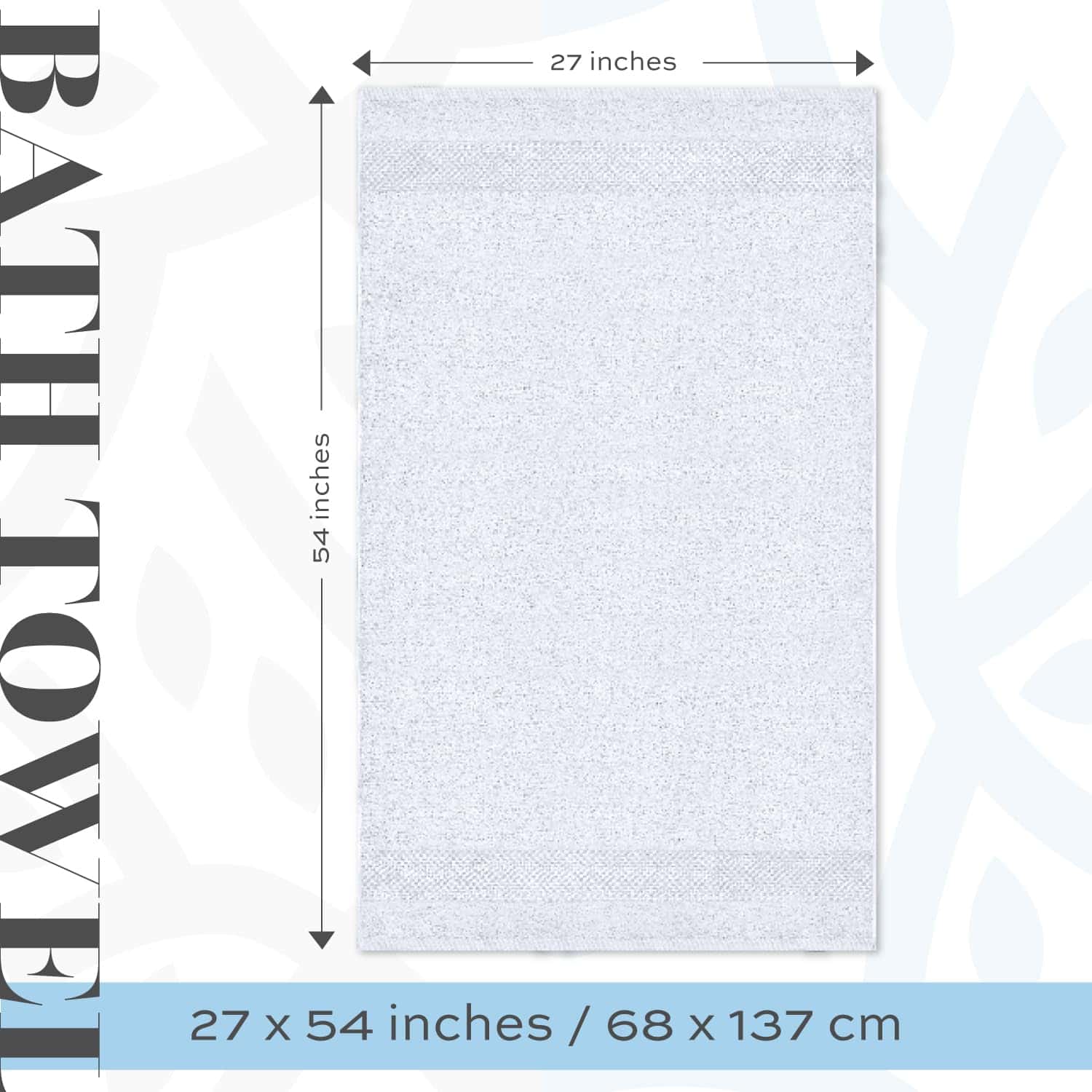 White Classic Luxury Bath Towels Set of 4 Large - 700 GSM Cotton Ultra Soft Bath Towels 27x54, Plush Shower Towels, White