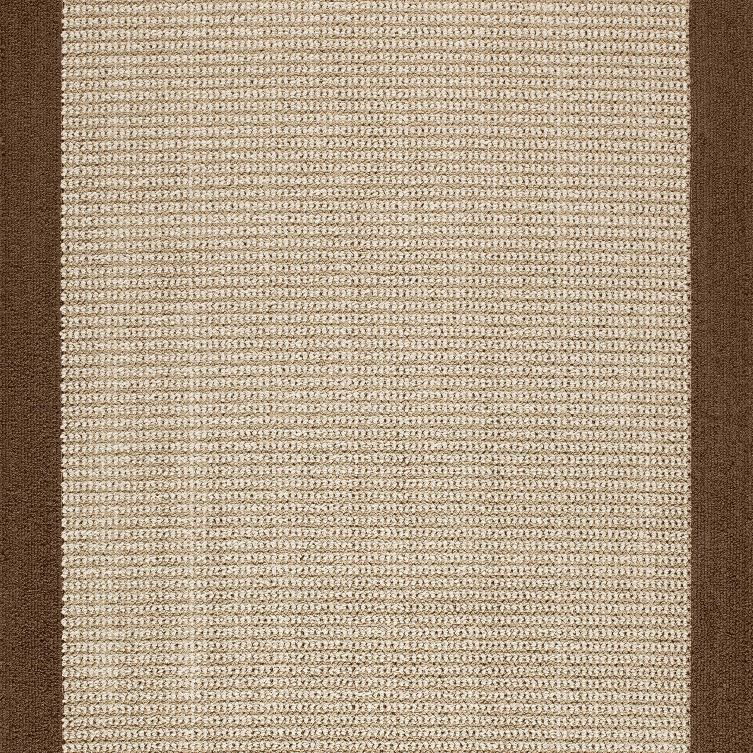 Mainstays Traditional Faux Sisal Olefin Brown Border Indoor Living Room Area Rug, 7'6"x10', Brown