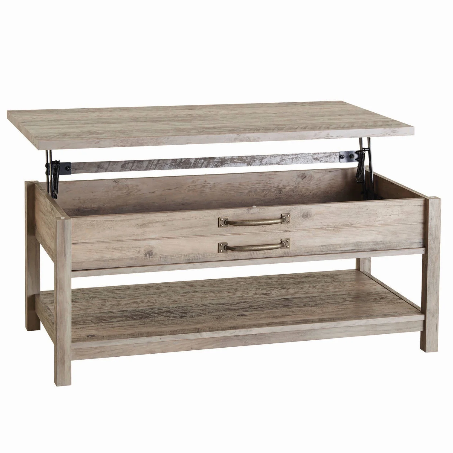 Better Homes & Gardens Modern Farmhouse Rectangle Lift-Top Coffee Table, Rustic Gray Finish