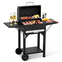 Master Cook Charcoal Grill Outdoor Barbecue 238sq Grill Small BBQ Grill with Side Table for Camping Outdoor Backyard and Patio