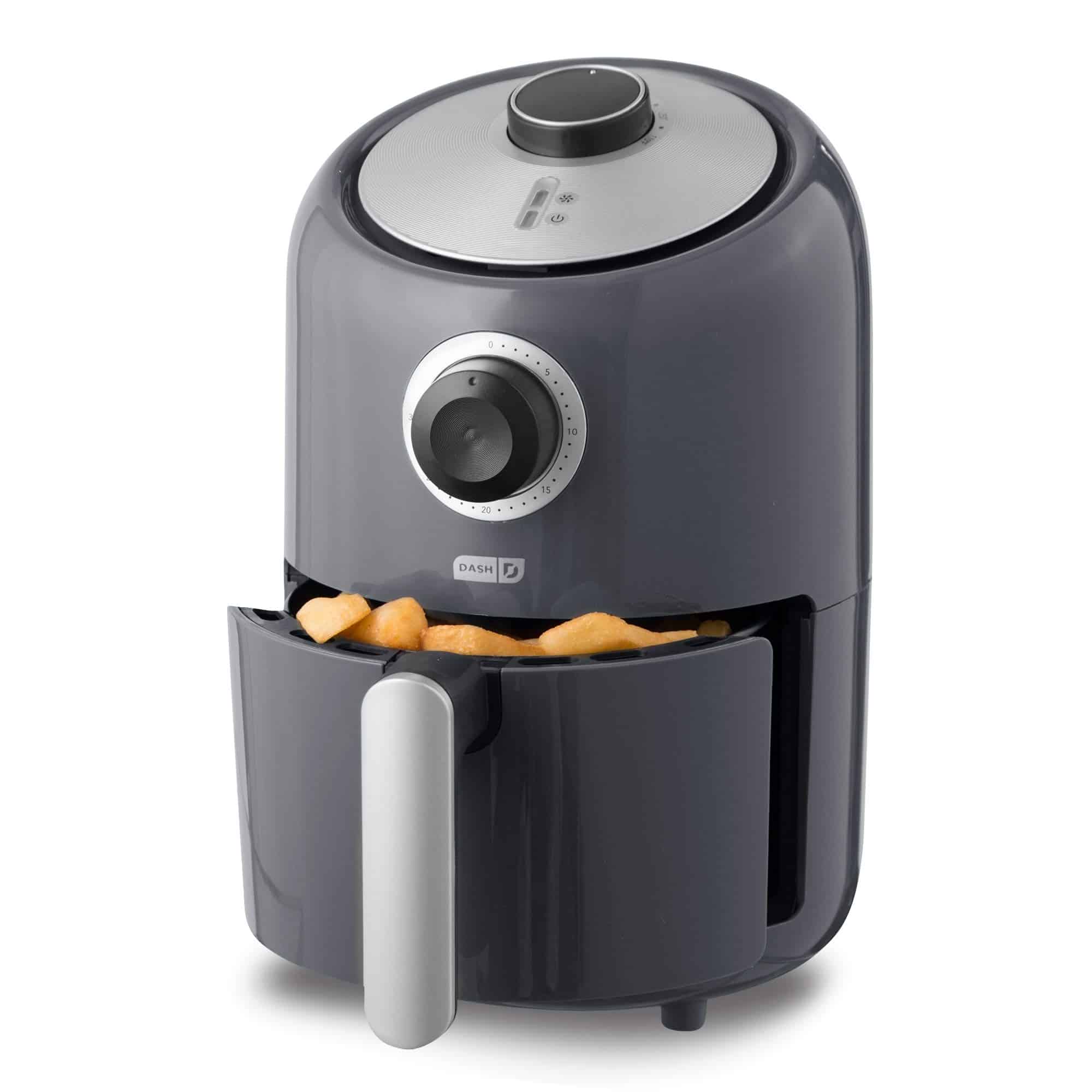 DASH Compact Air Fryer Oven Cooker with Temperature Control, Non-stick Fry Basket, 2 Quart - Grey