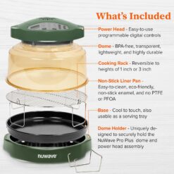Nuwave Oven Pro Plus Air Fryer, Infra-Red Countertop, PFAS Free, Wild Olive