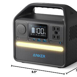 Anker 521 Portable Power Station Upgraded with LiFePO4 Battery, 256Wh 6-Port PowerHouse, 2 AC Outlets
