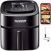Nuwave Brio 8-Qt Air Fryer, Powerful 1800W, Easy-to-Read Cool White Display, Classic Black