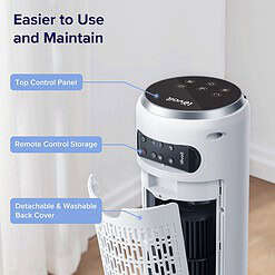 LEVOIT Tower Fan for Bedroom, 25ft/s Standing Fans that Blow Cold Air for Home, Floor Fan 90° Oscillating for Indoors, White