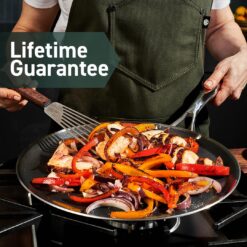 HexClad Hybrid Nonstick Griddle Pan, 12-Inch, Stay-Cool Handle, Dishwasher and Oven Safe, Induction Ready, Compatible with All Cooktops