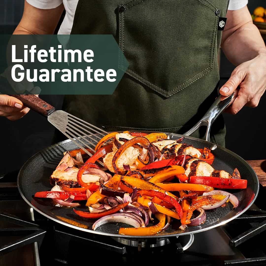 HexClad Hybrid Nonstick Griddle Pan, 12-Inch, Stay-Cool Handle, Dishwasher and Oven Safe, Induction Ready, Compatible with All Cooktops