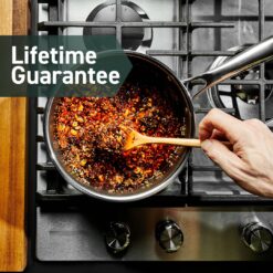 HexClad Hybrid Nonstick 3-Quart Saucepan with Tempered Glass Lid
