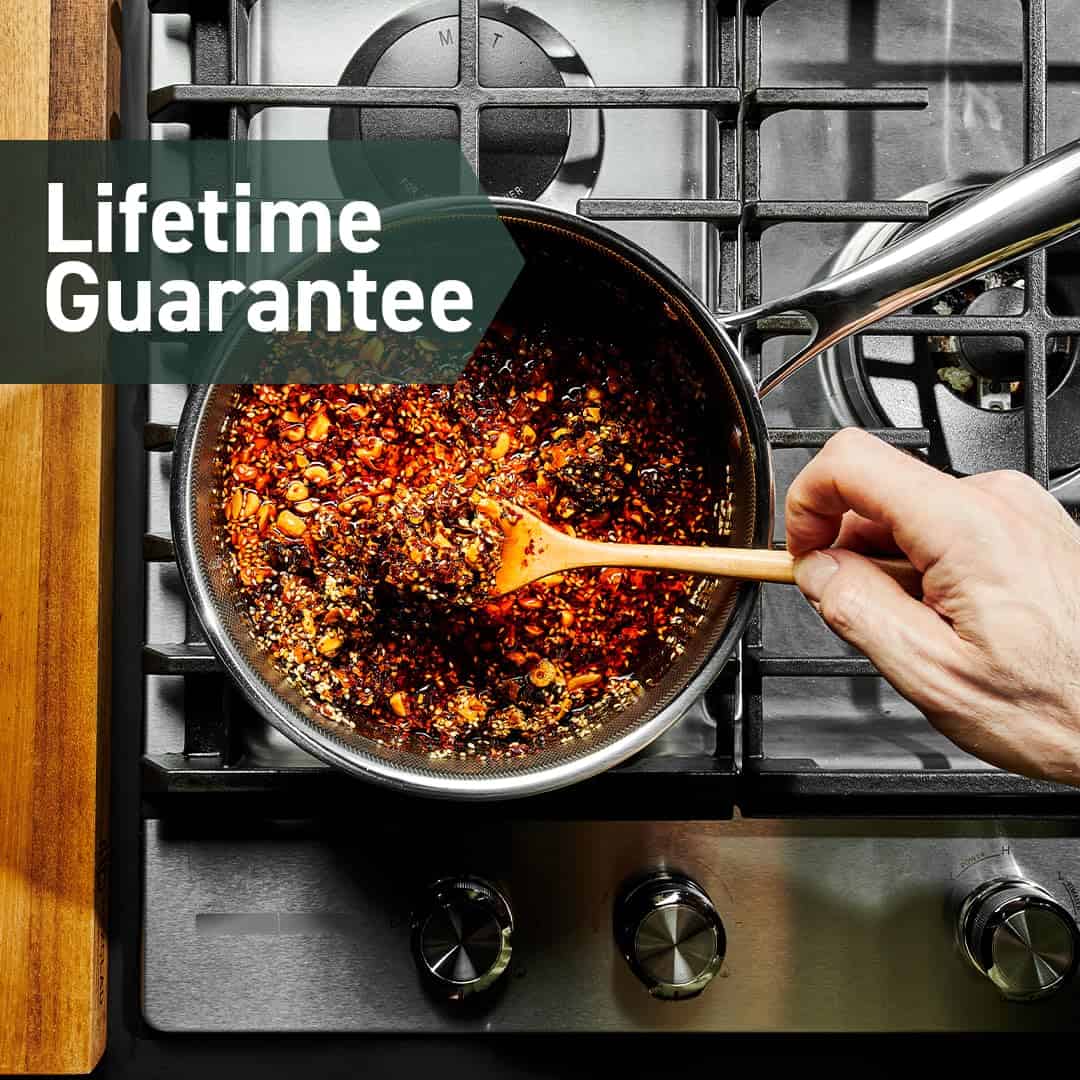HexClad Hybrid Nonstick 3-Quart Saucepan with Tempered Glass Lid