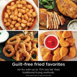 Ninja DoubleStack 2-Basket Air Fryer, DoubleStack Technology Cooks 4 Foods at Once, Space Saving Design, 8 QT, Black, SL201