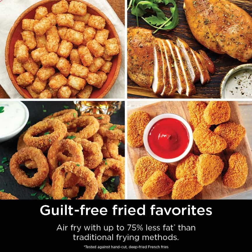 Ninja DoubleStack 2-Basket Air Fryer, DoubleStack Technology Cooks 4 Foods at Once, Space Saving Design, 8 QT, Black, SL201