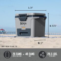 NINJA FrostVault 30 qt. Chest Cooler with Dry Zone, Slate Gray