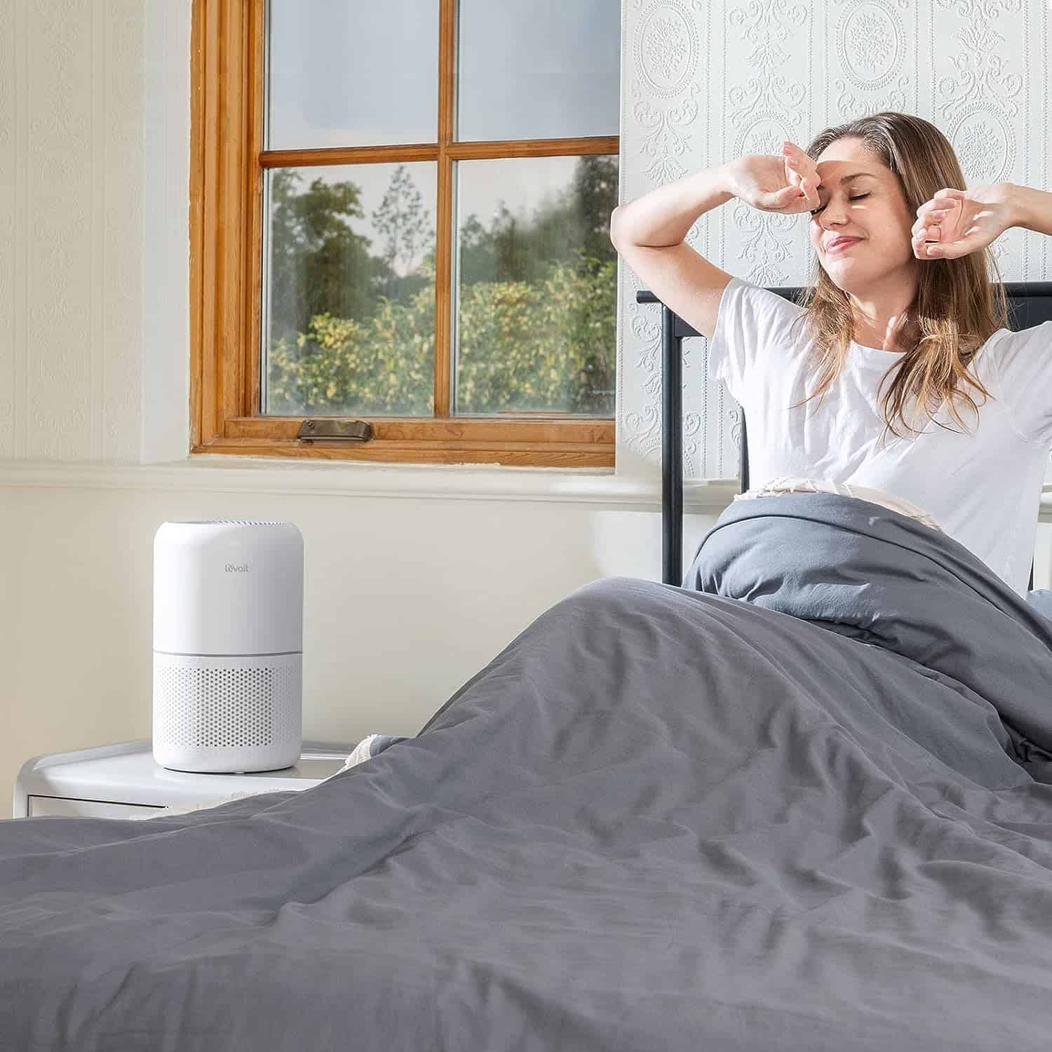 LEVOIT Core300-P Air Purifier for Home Allergies Pets Hair in Bedroom, Covers Up to 1095 ft² by 45W High Torque Motor, White