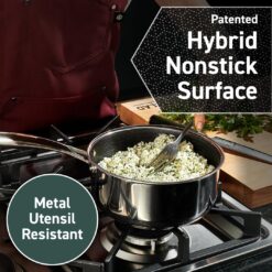 HexClad Hybrid Nonstick 10-Quart Stockpot with Tempered Glass Lid, Dishwasher Safe, Induction Ready, Compatible with All Cooktops
