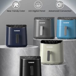 Nuwave Brio Plus Air Fryer 8 Qt, New & Improved, PFAS-FREE, 7 Digital One-Touch Cook Functions, Deep Blue