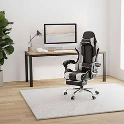 GTPLAYER Gaming Chair, Computer Chair with Footrest and Lumbar Support, Height Adjustable Game Chair with 360°, White