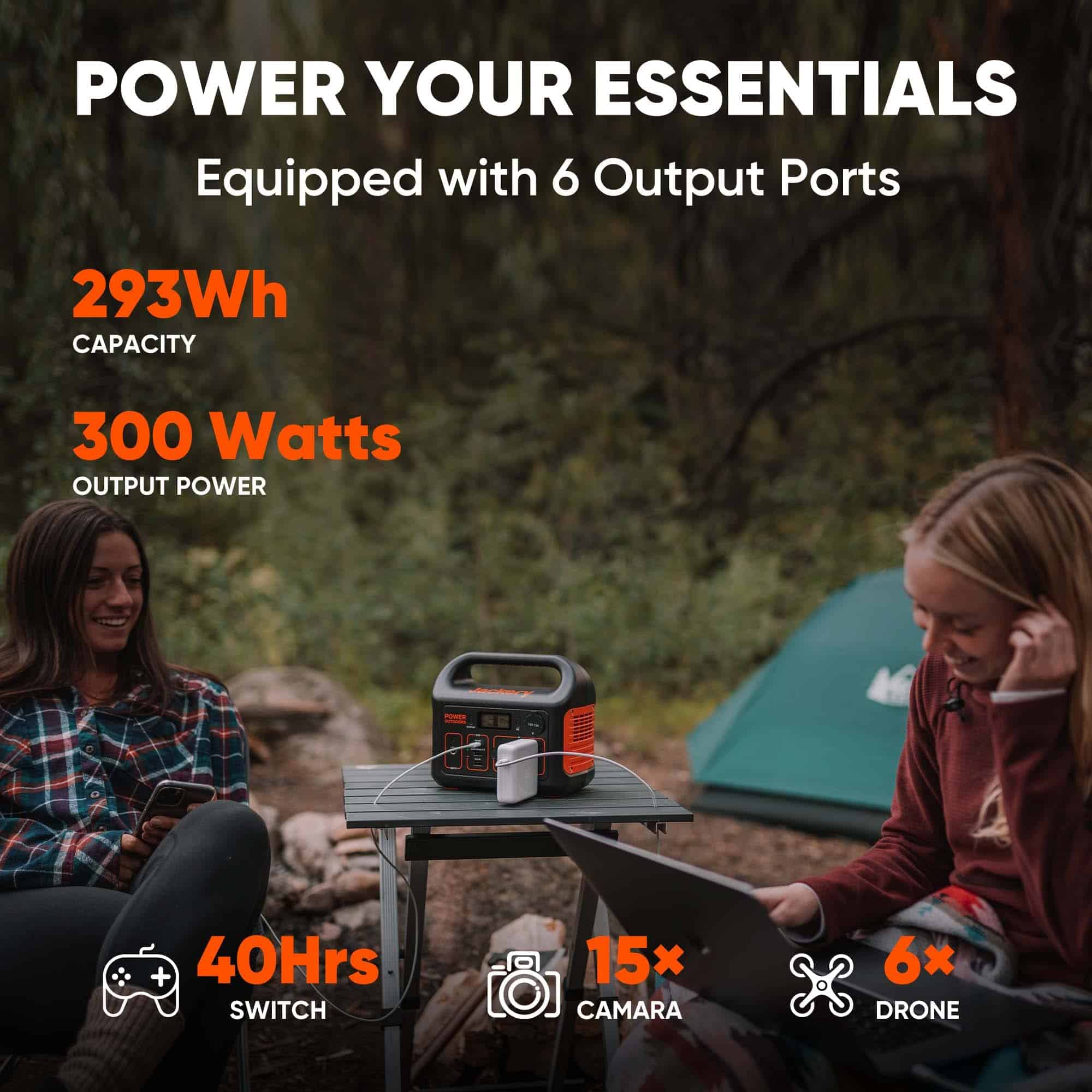Jackery Portable Power Station Explorer 300, 293Wh Backup Lithium Battery, Solar Generator for Outdoors Camping Travel Hunting Blackout