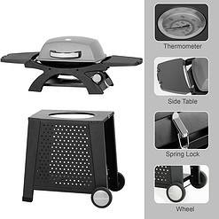 MASTER COOK Gas Grill, BBQ Propane Gas Grill with Side Tables Grill Cart, Portable Tabletop Gas Grill