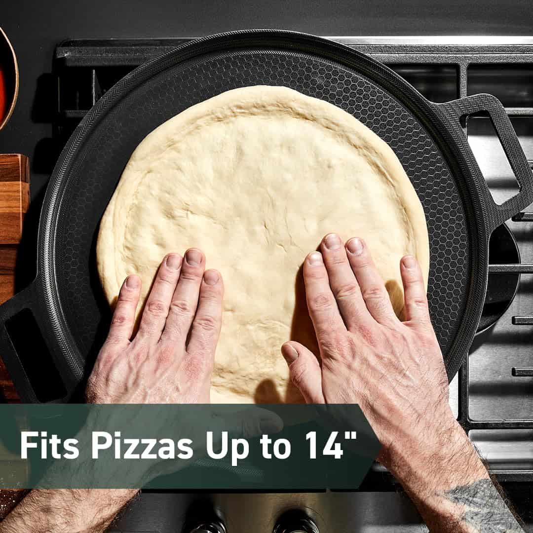 HexClad Hybrid Nonstick Pizza Steel for Pizzas and Flatbreads Up to 14", Dishwasher-Friendly, BBQ and Oven-Safe Up to 900°F