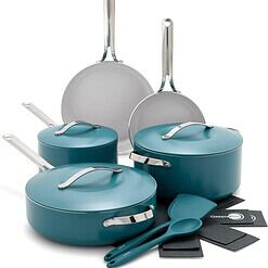GreenPan Nova Healthy Ceramic Nonstick 10-Piece Cookware Pots and Pans Set, PFAS & PFOA-Free, Deep Teal