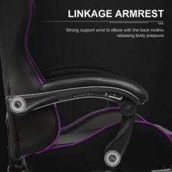 GTPLAYER Gaming Chair, Computer Chair with Footrest and Lumbar Support, Height Adjustable Game Chair with 360°, Purple