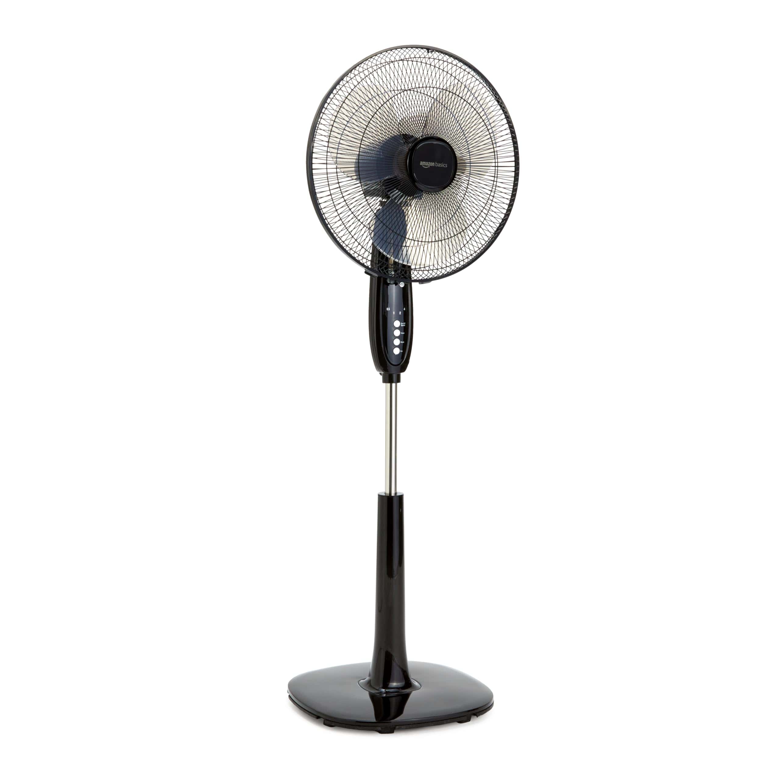 Amazon Basics 16-Inch 3-Speed Pedestal Floor Fan, Standing Fan for Home, Black