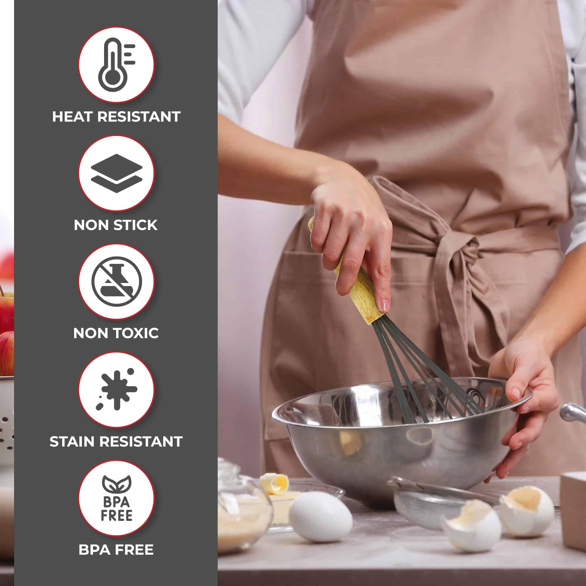Kaluns 50 PCS Silicone Kitchen Utensils Set Complete Kitchen Set, Gray