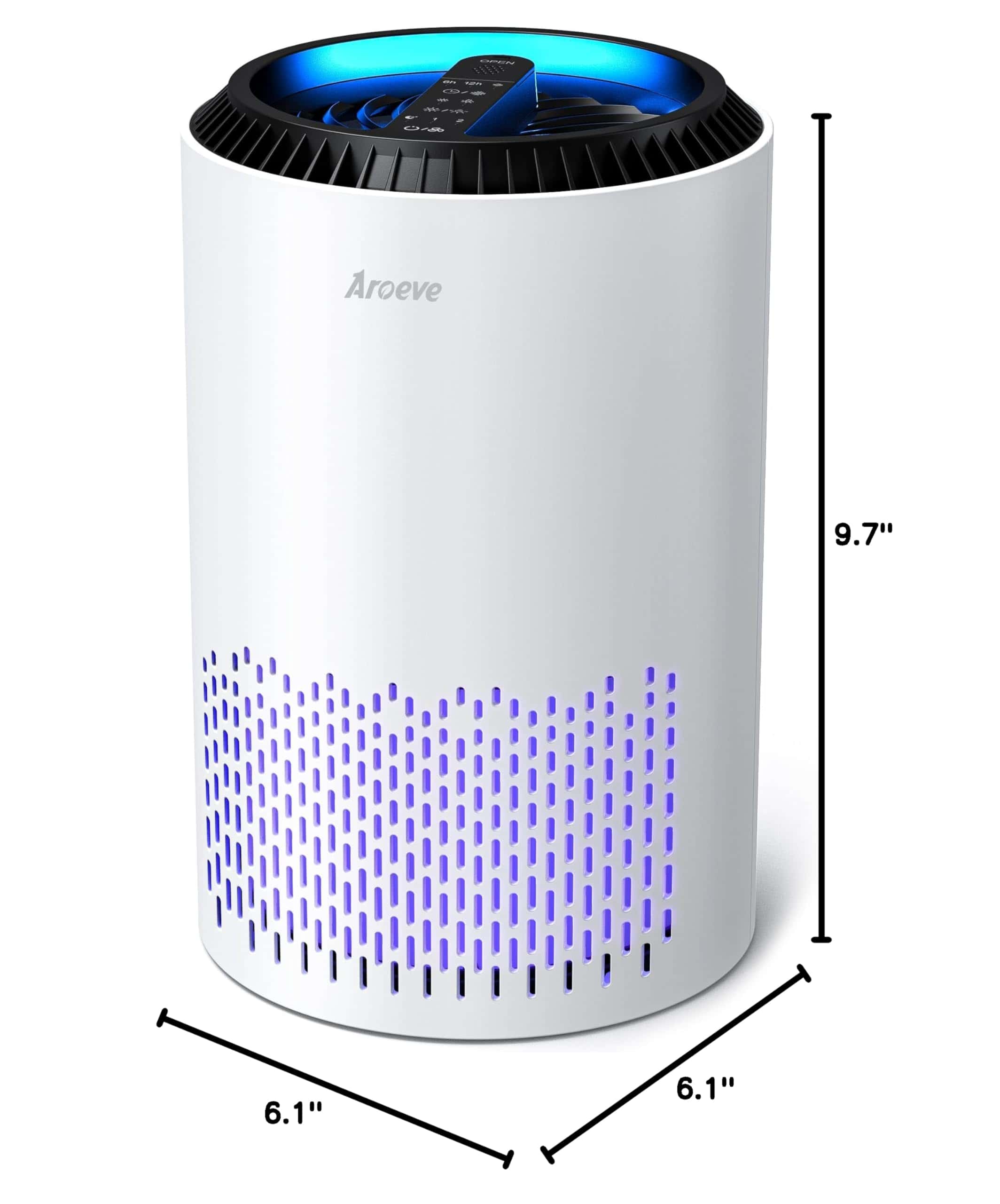AROEVE Air Purifiers for Home, Air Purifier Air Cleaner For Smoke Pollen Dander Hair Smell Portable Air Purifier, MK01- White