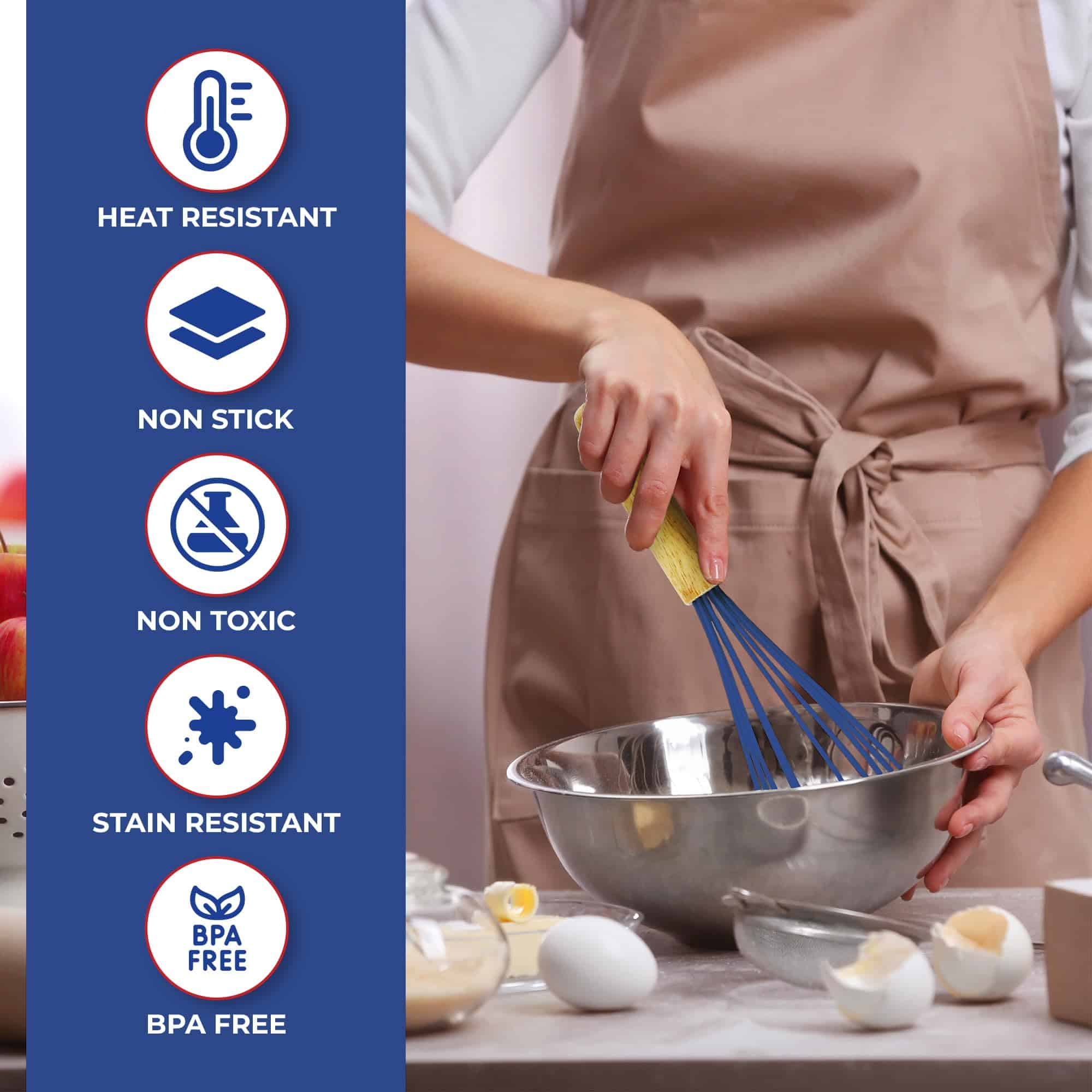 Kaluns 50 PCS Silicone Kitchen Utensils Set Complete Kitchen Set, Blue