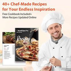 Beelicious Pro 5.8QT Large Air Fryer, 12-in-1 Digital Airfryer with Clear Window, 40+ Recipes, Bright White
