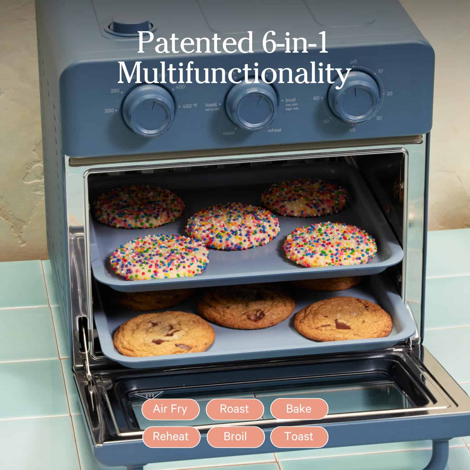Our Place Wonder Oven, 6-in-1 Air Fryer & Toaster Oven with Steam Infusion, Blue Salt