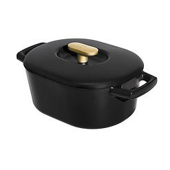 Beautiful 6 Quart Enamel Dutch Oven, Black Sesame by Drew Barrymore