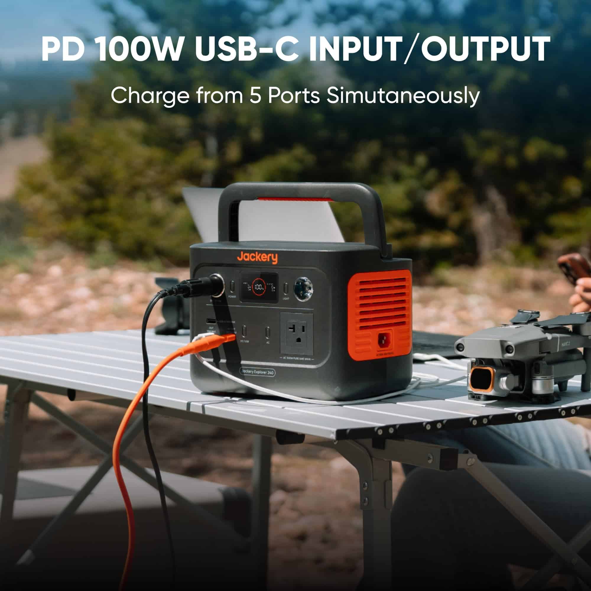 Jackery Explorer 240 v2 Portable Power Station 2024 New Version, 256Wh LiFePO4 Battery with 300W AC/100W USB-C Output